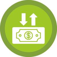 Dollar Bill Glyph Due Circle Icon Design vector