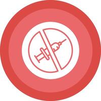 No Needle Glyph Due Circle Icon Design vector