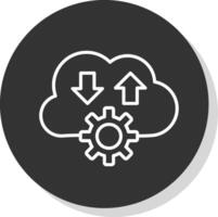 Cloud Glyph Due Circle Icon Design vector