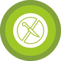 No Knife Glyph Due Circle Icon Design vector