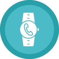 Incoming Call Glyph Due Circle Icon Design vector
