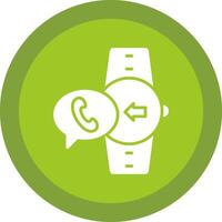 Incoming Call Glyph Due Circle Icon Design vector