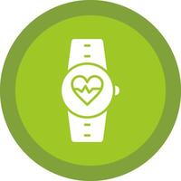 Heart Rate Monitor Glyph Due Circle Icon Design vector
