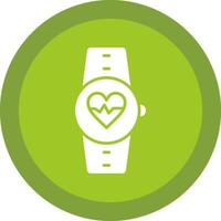 Heart Rate Monitor Glyph Due Circle Icon Design vector