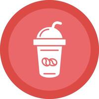 Coffee Shake Glyph Due Circle Icon Design vector