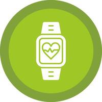Heart Rate Monitor Glyph Due Circle Icon Design vector