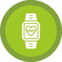 Heart Rate Monitor Glyph Due Circle Icon Design vector