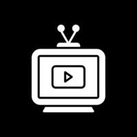 Television Glyph Inverted Icon Design vector