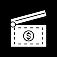 Clapperboard Glyph Inverted Icon Design vector