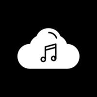 nube glifo invertido icono diseño vector