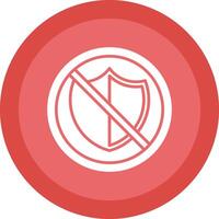 No Security Glyph Due Circle Icon Design vector