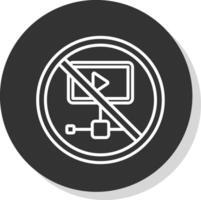 Prohibited Sign Glyph Due Circle Icon Design vector