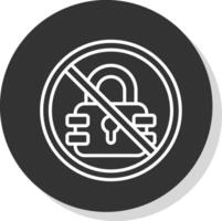 Prohibited Sign Glyph Due Circle Icon Design vector