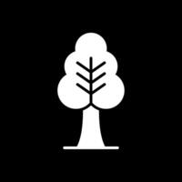 árbol glifo invertido icono diseño vector