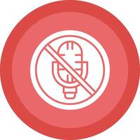 No Microphone Glyph Due Circle Icon Design vector