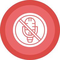 No Microphone Glyph Due Circle Icon Design vector