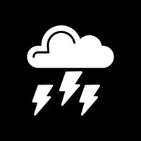 Lightning Glyph Inverted Icon Design vector