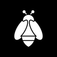 Bee Glyph Inverted Icon Design vector