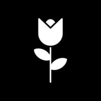 Tulip Glyph Inverted Icon Design vector