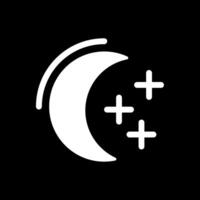 Moon Glyph Inverted Icon Design vector