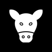 vaca glifo invertido icono diseño vector