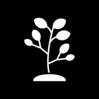 árbol glifo invertido icono diseño vector