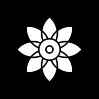 Flower Glyph Inverted Icon Design vector