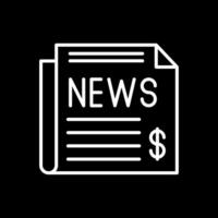 Business NEws Line Inverted Icon Design vector