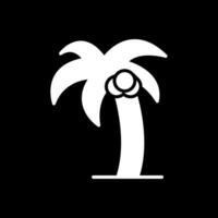 Palm Tree Glyph Inverted Icon Design vector