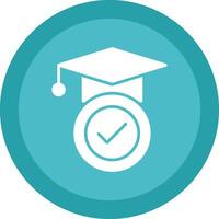 Education Glyph Due Circle Icon Design vector