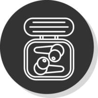 Earbuds Glyph Due Circle Icon Design vector