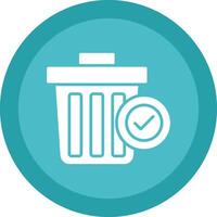 Trash Glyph Due Circle Icon Design vector