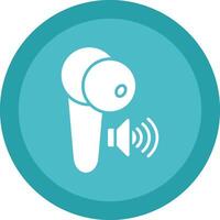 Earbuds Glyph Due Circle Icon Design vector