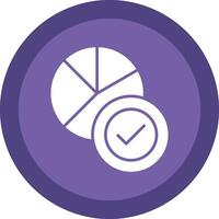 Pie Chart Glyph Due Circle Icon Design vector