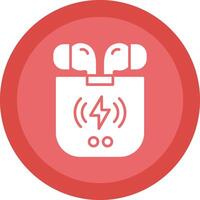 Earbuds Glyph Due Circle Icon Design vector