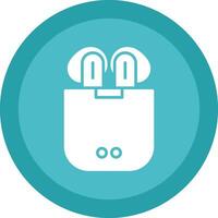 Earbuds Glyph Due Circle Icon Design vector