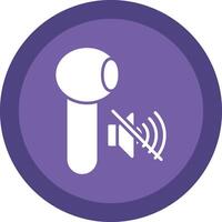 Earbuds Glyph Due Circle Icon Design vector