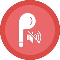 Earbud Glyph Due Circle Icon Design vector