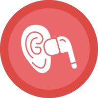 Earbud Glyph Due Circle Icon Design vector