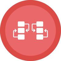 Flow Chart Glyph Due Circle Icon Design vector