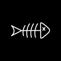 pescado esqueleto línea invertido icono diseño vector