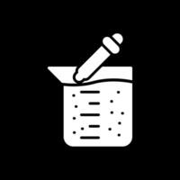 Beaker Glyph Inverted Icon Design vector