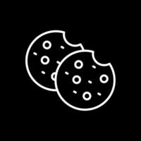 Cookies Line Inverted Icon Design vector