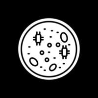 Petri Dish Glyph Inverted Icon Design vector