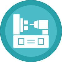 Lathe Glyph Due Circle Icon Design vector