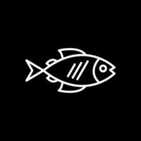 pescado línea invertido icono diseño vector