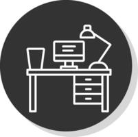 Work Table Glyph Due Circle Icon Design vector