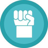 Fist Glyph Due Circle Icon Design vector