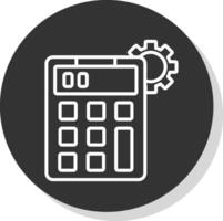 Calculator Glyph Due Circle Icon Design vector