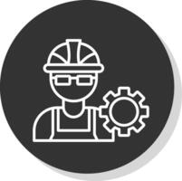 Engineer Glyph Due Circle Icon Design vector